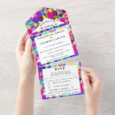 Buscar retro colorido boda invitaciones Todo en un boda