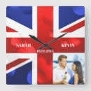 Buscar bandera inglesa relojes de pared Rojo