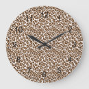 Buscar leopardo relojes de pared Marrón