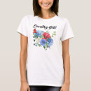 Buscar flores rojas y blancas camisetas Para ella