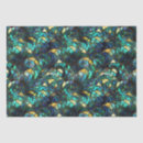 Buscar pavo real azul papel de seda Acuarela