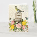 Buscar jaula de pájaros tarjetas Floral