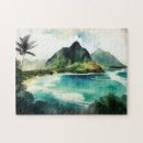 Buscar paisaje tropical puzzles Acuarela