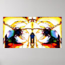 Buscar luz del fractal posters Amarillo