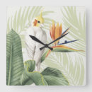 Buscar pájaro blanco relojes de pared Floral