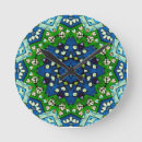 Buscar mandala azul relojes de pared Verde