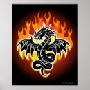 Buscar fuego dragón posters Amarillo