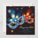 Buscar máscara azul del carnaval invitaciones Bola de máscaras