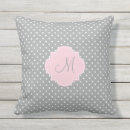 Buscar rosa y gris cojines Monogramo