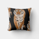 Buscar tigre de bengala cojines Negro