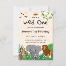 Buscar jungle animals invitaciones Wild one