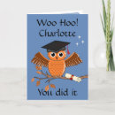 Buscar búho de graduación postales Educación