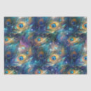 Buscar azul pavo real de papel de seda Oro