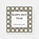 Buscar feliz año nuevo servilletas Negro