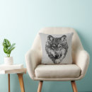 Buscar lobo salvaje cojines Silueta