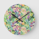 Buscar watercolor relojes de pared Floral