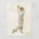 Buscar jugador de golf postales Vintage