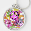 Buscar símbolo de paz llaveros Brillante