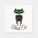 Buscar ojos de gato servilletas Negro