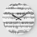 Buscar las notas musicales relojes de pared Blanco y negro