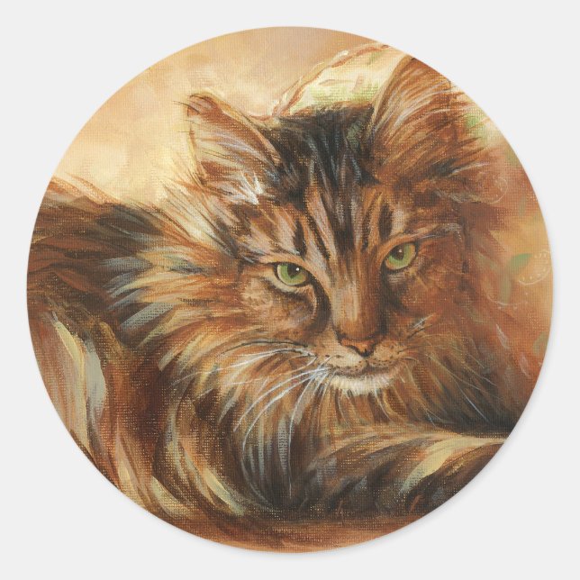 0005 Gato sobre Pegatinas de almohada (Anverso)