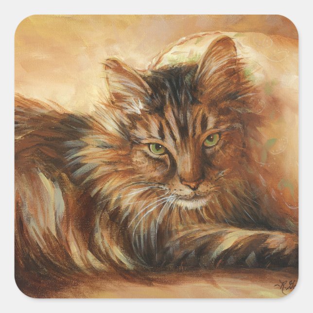 0005 Gato sobre Pegatinas de almohada (Anverso)