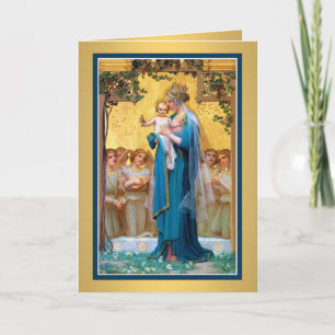 0026 Tarjeta de felicitación de la Virgen María co