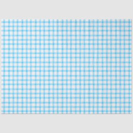002 Papel de seda a cuadros azul cerúleo
