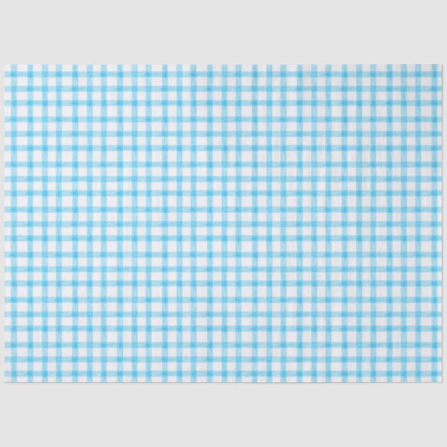 002 Papel de seda a cuadros azul cerúleo (Anverso)