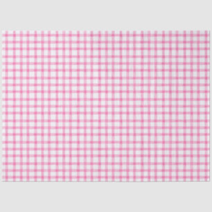 009 Fucsia Rosa Brillante Papel de Seda a Cuadros
