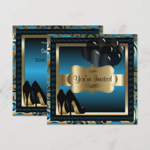 00.º cumpleaños Invitación de tacones altos de a