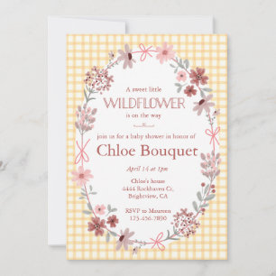010 Ámbar Boho Invitación de Regadera de Flores Si