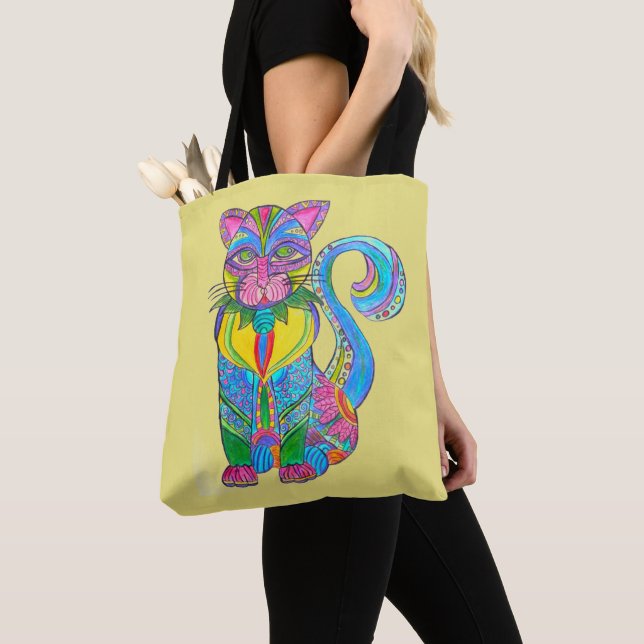 0144 - Cat Alebrije - Bolsa Tote (Detalle)