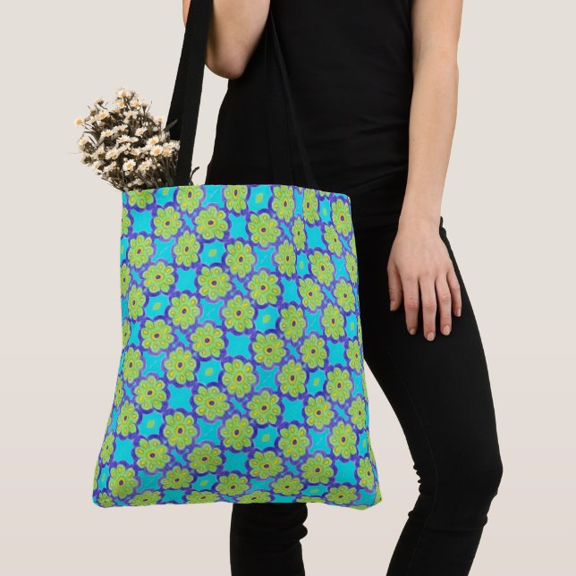 0167 - Flores verdes - Bolsa Tote (Detalle)