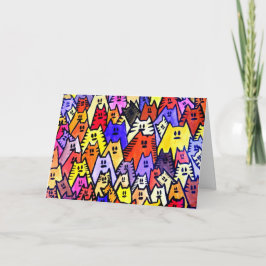 01 - Tarjeta de felicitación 07 Cats Feliz Cumplea