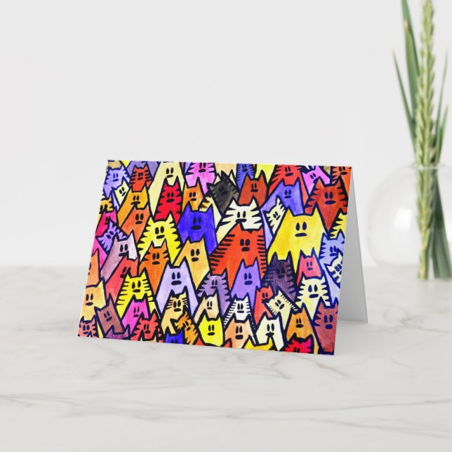 01 - Tarjeta de felicitación 07 Cats Feliz Cumplea (Anverso)