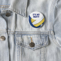 02 de 12 botón Fiesta de voleibol Personalizado