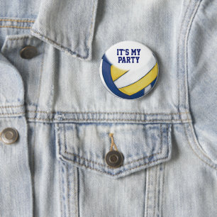 02 de 12 botón Fiesta de voleibol Personalizado