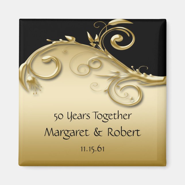 02 Oro y Negro Aniversario 50 Imán (Frente)