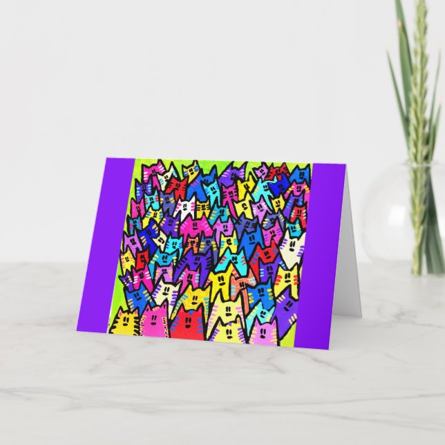 03 - Tarjeta de felicitación Happy Birthday Cats 1 (Anverso)