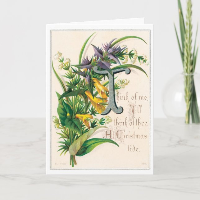 040 Flores de poesía vintage de tarjetas de Navida (Anverso)