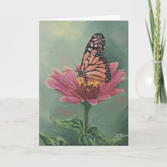 0465 Mariposa monarca en tarjeta de cumpleaños Zin (Anverso)