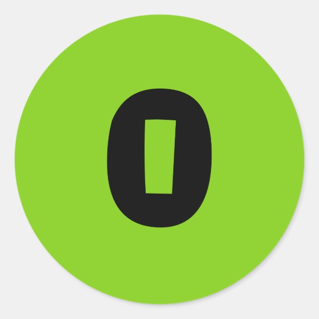 0 Pequeños Pegatinas de números verdes redondos po (Anverso)