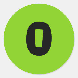 0 pequeños Pegatinas redondos de números verdes 