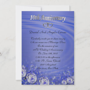 10º aniversario Invitación azul