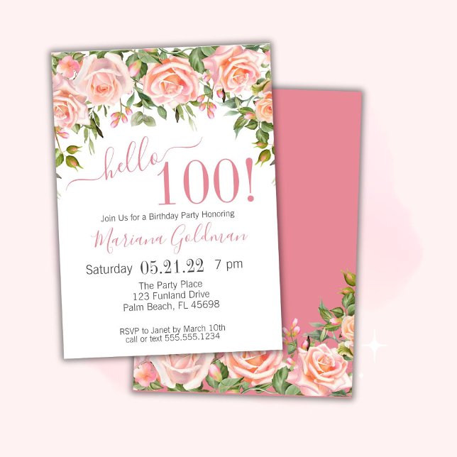 100.ª invitación a cumpleaños Fiesta moderno con f (Subido por el creador)