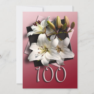 100.ª invitación a la fiesta de cumpleaños - lirio
