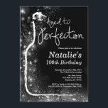 100.ª Invitación al cumpleaños del vino. Antiguo a<br><div class="desc">100.ª Invitación al cumpleaños del vino. Ageto a la perfección. Vino Rojo. Invitación a la degustación de vino. Purpurina negro y plateado Champagne. 18 20 21 30 40 50 60 70 80 90 100, Cualquier edad. Para más personalización, haga clic en el botón "Personalizar" y utilice nuestra herramienta de diseño...</div>