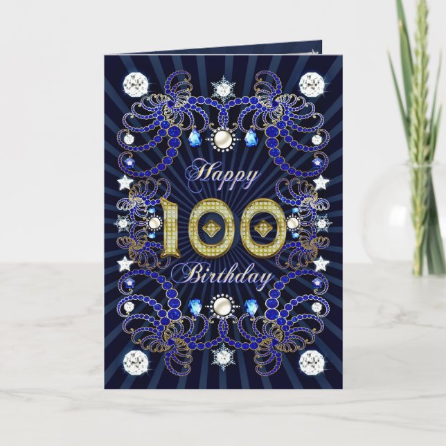 100.ª tarjeta de cumpleaños con masas de joyas (Anverso)