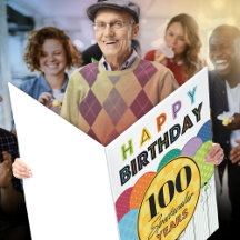 100.ª tarjeta sobrevaluada de globos de cumpleaños